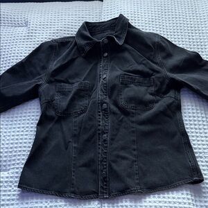 denim forum button down shirt